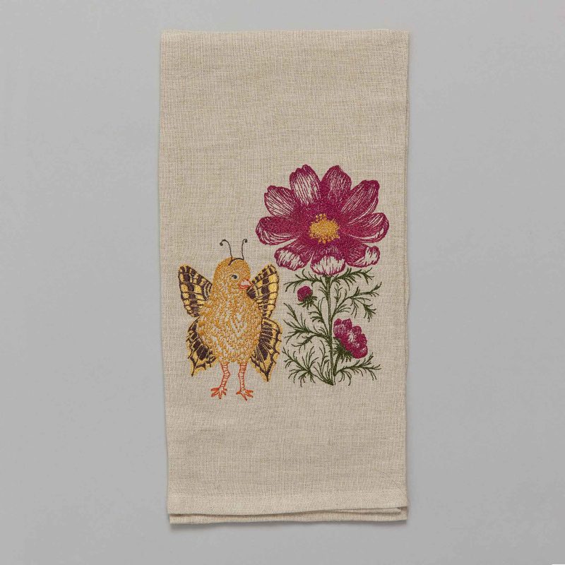 coralandtusk tea towel chick cosmos