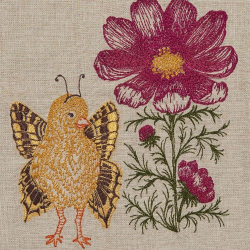 coralandtusk tea towel chick cosmos detail