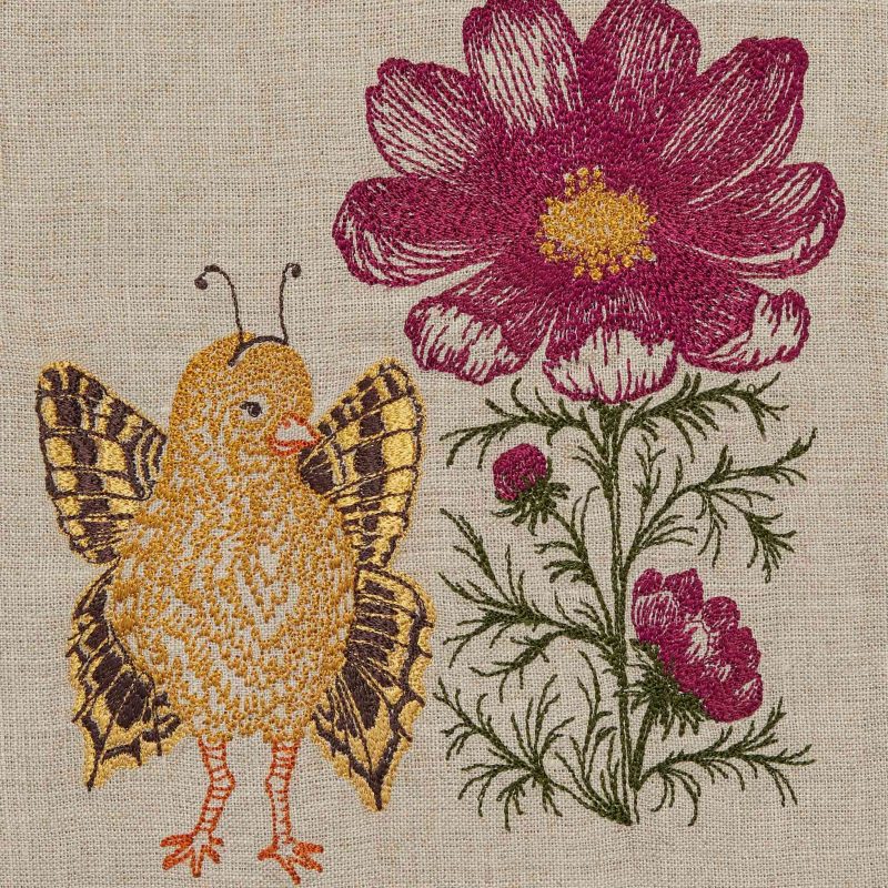 coralandtusk tea towel chick cosmos detail