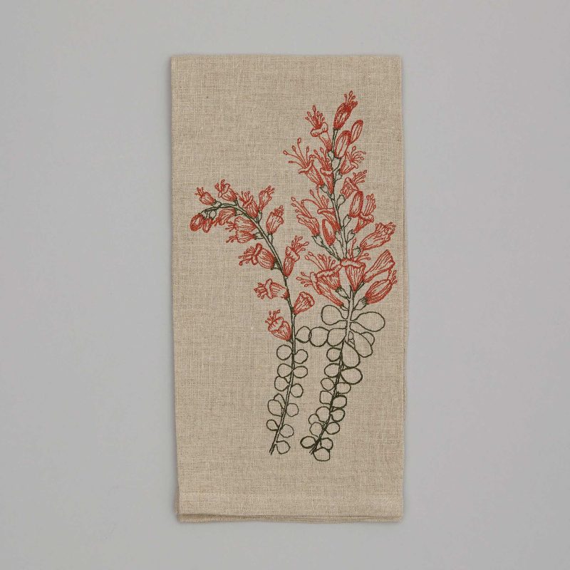 coralandtusk tea towel ocotillo bloom