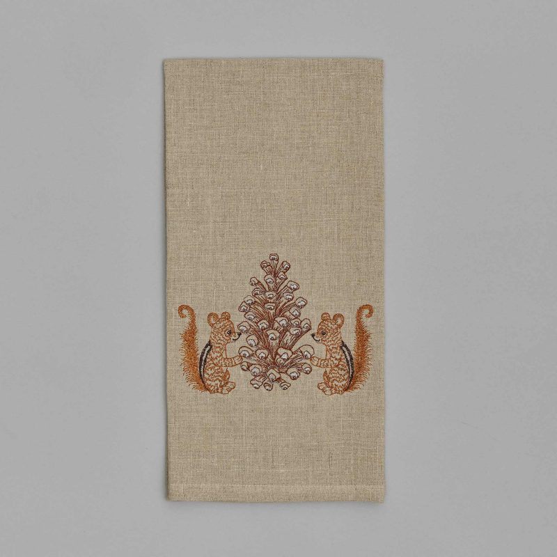 coralandtusk tea towel pinecone chipmunks 1