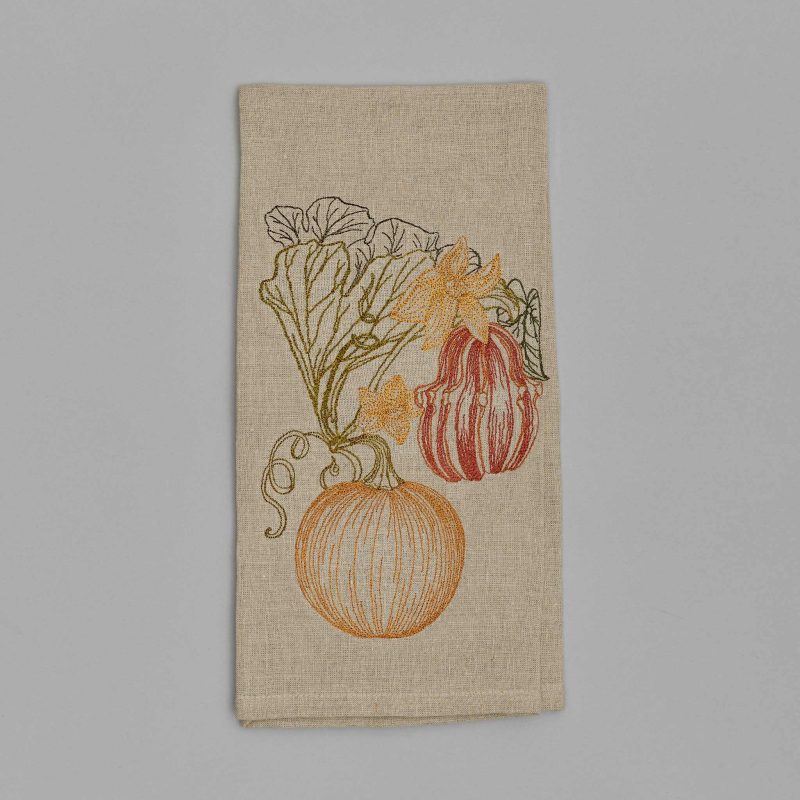 coralandtusk tea towel pumpkin vine 1