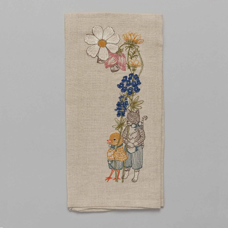 coralandtusk tea towel spring parade bluebonnet