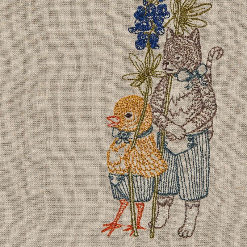 coralandtusk tea towel spring parade bluebonnet detail