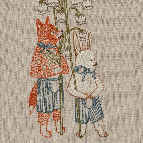 coralandtusk tea towel spring parade lily detail