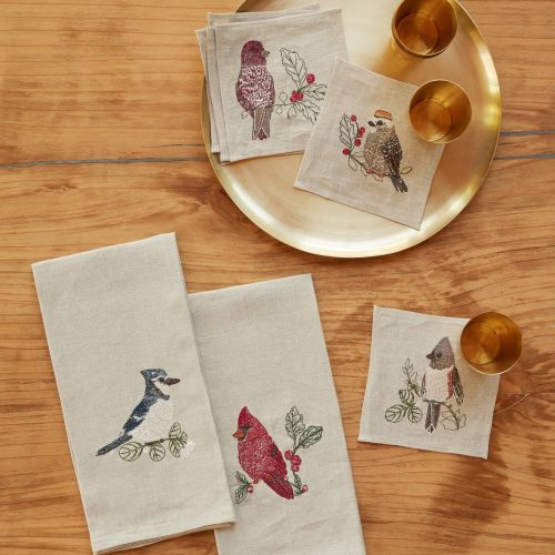 coralandtusk teatowels winter birds