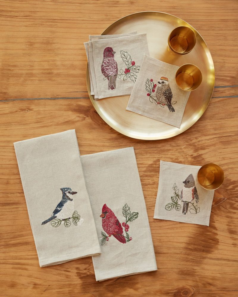 coralandtusk teatowels winter birds