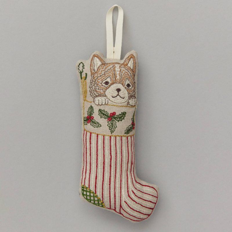 cropped ornament kitty stocking